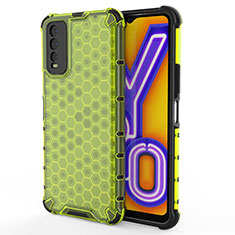 Vivo Y20s用360度 フルカバー ハイブリットバンパーケース クリア透明 プラスチック カバー AM2 Vivo グリーン