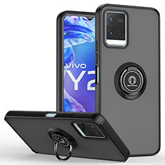 Vivo Y21用ハイブリットバンパーケース プラスチック アンド指輪 マグネット式 QW2 Vivo ブラック