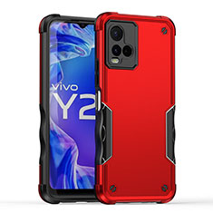 Vivo Y21用ハイブリットバンパーケース プラスチック 兼シリコーン カバー QW1 Vivo レッド