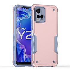 Vivo Y21用ハイブリットバンパーケース プラスチック 兼シリコーン カバー QW1 Vivo ローズゴールド