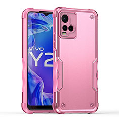 Vivo Y21用ハイブリットバンパーケース プラスチック 兼シリコーン カバー QW1 Vivo ピンク