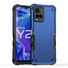 Vivo Y21用ハイブリットバンパーケース プラスチック 兼シリコーン カバー QW1 Vivo ネイビー