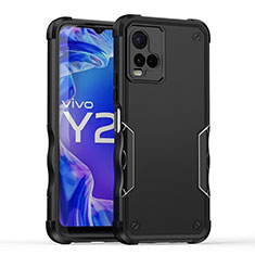 Vivo Y21用ハイブリットバンパーケース プラスチック 兼シリコーン カバー QW1 Vivo ブラック