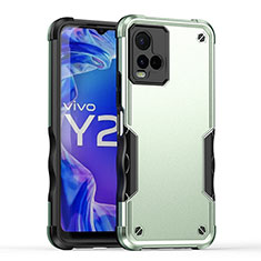 Vivo Y21a用ハイブリットバンパーケース プラスチック 兼シリコーン カバー QW1 Vivo ライトグリーン