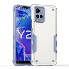 Vivo Y21e用ハイブリットバンパーケース プラスチック 兼シリコーン カバー QW1 Vivo ホワイト