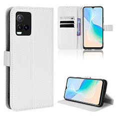 Vivo Y21s用手帳型 レザーケース スタンド カバー BY1 Vivo ホワイト