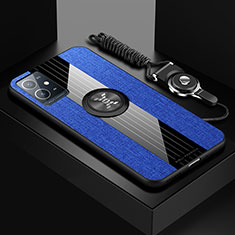 Vivo Y30 5G用極薄ソフトケース シリコンケース 耐衝撃 全面保護 アンド指輪 マグネット式 バンパー X03L Vivo ネイビー
