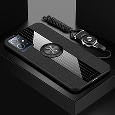 Vivo Y30 5G用極薄ソフトケース シリコンケース 耐衝撃 全面保護 アンド指輪 マグネット式 バンパー X03L Vivo ブラック