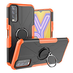 Vivo Y30g用ハイブリットバンパーケース プラスチック アンド指輪 マグネット式 JX1 Vivo オレンジ