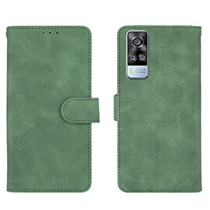 Vivo Y53s NFC用手帳型 レザーケース スタンド カバー L01Z Vivo グリーン