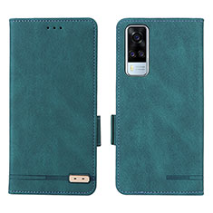Vivo Y53s NFC用手帳型 レザーケース スタンド カバー L07Z Vivo グリーン