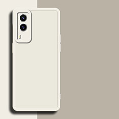 Vivo Y71t 5G用360度 フルカバー極薄ソフトケース シリコンケース 耐衝撃 全面保護 バンパー Vivo ホワイト