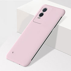 Vivo Y74s 5G用ハードケース プラスチック 質感もマット フレームレス カバー Vivo ピンク