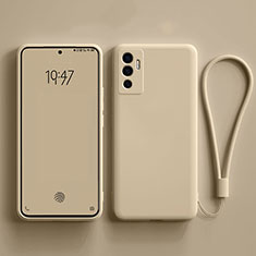 Vivo Y75 4G用360度 フルカバー極薄ソフトケース シリコンケース 耐衝撃 全面保護 バンパー YK1 Vivo カーキ色