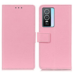 Vivo Y76s 5G用手帳型 レザーケース スタンド カバー M08L Vivo ピンク