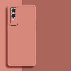 Vivo Y76s 5G用360度 フルカバー極薄ソフトケース シリコンケース 耐衝撃 全面保護 バンパー Vivo ピンク