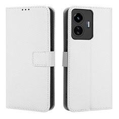 Vivo Y77 5G用手帳型 レザーケース スタンド カバー BY1 Vivo ホワイト