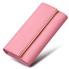 Huawei Enjoy 9s用ハンドバッグ ポーチ 財布型ケース レザー ユニバーサル K01 ピンク