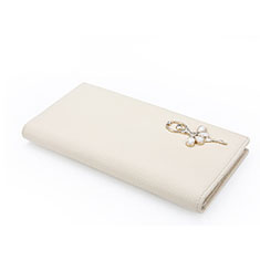 Realme 9i 5G用ハンドバッグ ポーチ 財布型ケース レザー 舞姫 ユニバーサル ホワイト