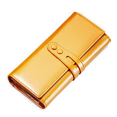 Oppo A53 5G用ハンドバッグ ポーチ 財布型ケース レザー ユニバーサル H14 ゴールド