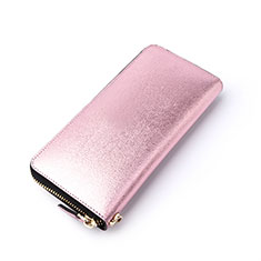 Samsung Galaxy A14 5G用ハンドバッグ ポーチ 財布型ケース レザー ユニバーサル H22 ピンク