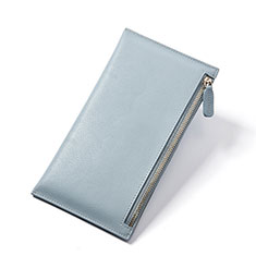 Oppo A93s 5G用ハンドバッグ ポーチ 財布型ケース レザー ユニバーサル H23 ブルー