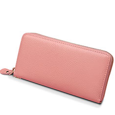 Samsung Galaxy A03 Core用lichee パターンハンドバッグ ポーチ 財布型ケース レザー ユニバーサル H25 ピンク