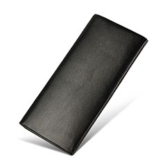 Huawei Nova 8i用ハンドバッグ ポーチ 財布型ケース レザー ユニバーサル H31 ブラック
