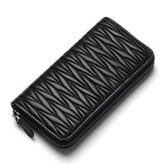 ハンドバッグ ポーチ 財布型ケース レザー ユニバーサル H35 ブラック