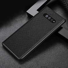 Xiaomi Black Shark 4S Pro 5G用ハイブリットバンパーケース 高級感 手触り良いレザー柄 兼プラスチック Xiaomi ブラック