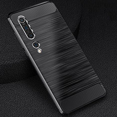 Xiaomi Mi 10用シリコンケース ソフトタッチラバー ライン カバー C01 Xiaomi ブラック