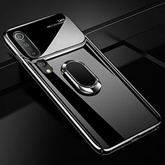 Xiaomi Mi 10用ハードケース プラスチック 質感もマット アンド指輪 マグネット式 P01 Xiaomi ブラック