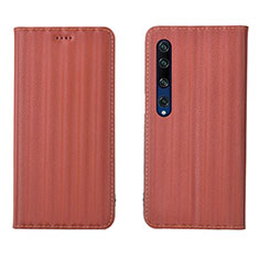 Xiaomi Mi 10用手帳型 レザーケース スタンド カバー L06 Xiaomi オレンジ