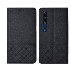 Xiaomi Mi 10用手帳型 布 スタンド L01 Xiaomi ブラック