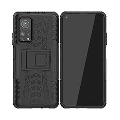 Xiaomi Mi 10T 5G用ハイブリットバンパーケース スタンド プラスチック 兼シリコーン カバー JX2 Xiaomi ブラック