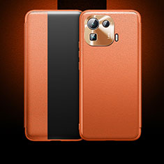 Xiaomi Mi 11 Pro 5G用手帳型 レザーケース スタンド カバー L10 Xiaomi オレンジ