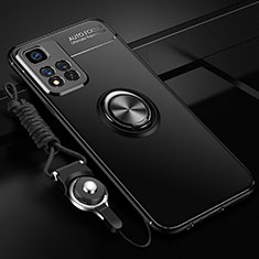 Xiaomi Mi 11i 5G (2022)用極薄ソフトケース シリコンケース 耐衝撃 全面保護 アンド指輪 マグネット式 バンパー SD3 Xiaomi ブラック