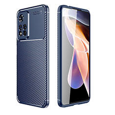 Xiaomi Mi 11i 5G (2022)用シリコンケース ソフトタッチラバー ツイル カバー Xiaomi ネイビー