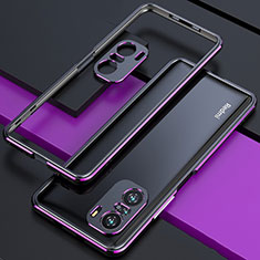 Xiaomi Mi 11i 5G用ケース 高級感 手触り良い アルミメタル 製の金属製 バンパー カバー S01 Xiaomi パープル