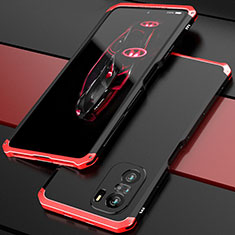 Xiaomi Mi 11i 5G用360度 フルカバー ケース 高級感 手触り良い アルミメタル 製の金属製 P01 Xiaomi レッド・ブラック