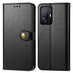 Xiaomi Mi 11T 5G用手帳型 レザーケース スタンド カバー S05D Xiaomi ブラック