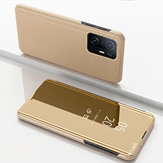 Xiaomi Mi 11T 5G用手帳型 レザーケース スタンド 鏡面 カバー QH1 Xiaomi ゴールド
