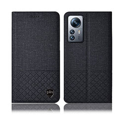 Xiaomi Mi 12 5G用手帳型 布 スタンド H12P Xiaomi ブラック