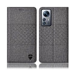 Xiaomi Mi 12 5G用手帳型 布 スタンド H13P Xiaomi グレー