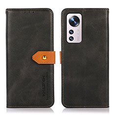 Xiaomi Mi 12 5G用手帳型 レザーケース スタンド カバー N07P Xiaomi ブラック