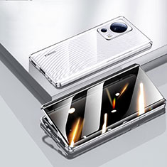 Xiaomi Mi 12 Lite NE 5G用ケース 高級感 手触り良い アルミメタル 製の金属製 360度 フルカバーバンパー 鏡面 カバー P02 Xiaomi シルバー