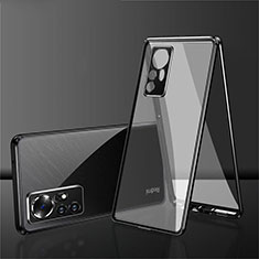 Xiaomi Mi 12S 5G用ケース 高級感 手触り良い アルミメタル 製の金属製 360度 フルカバーバンパー 鏡面 カバー Xiaomi ブラック