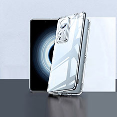 Xiaomi Mi 12T Pro 5G用ケース 高級感 手触り良い アルミメタル 製の金属製 360度 フルカバーバンパー 鏡面 カバー P02 Xiaomi シルバー