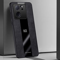 Xiaomi Mi 13T Pro 5G用シリコンケース ソフトタッチラバー レザー柄 カバー PB1 Xiaomi ブラック