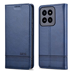 Xiaomi Mi 14 5G用手帳型 レザーケース スタンド カバー YZ1 Xiaomi ネイビー